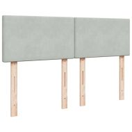 Боксспринг легло с матрак, светлосиво, 160x200 см, кадифе