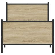 Метална рамка за легло, без матрак, сонома дъб, 90x190 см