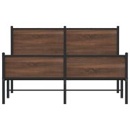 Метална рамка за легло, без матрак, кафяв дъб, 140x200 см