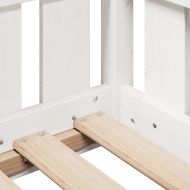 Рамка за детско легло къща, бял, 80x160 см, борово дърво масив