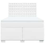 Боксспринг легло с матрак, бяло, 140x200 см, изкуствена кожа