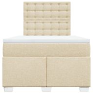 Боксспринг легло с матрак, кремаво, 120x190 см, плат