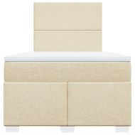 Боксспринг легло с матрак, кремаво, 120x190 см, плат