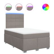 Боксспринг легло с матрак, таупе, 120x200 см, плат