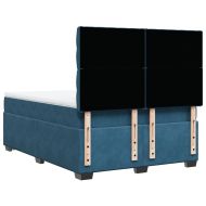 Боксспринг легло с матрак, синьо, 140x200 см, кадифе