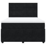 Боксспринг легло с матрак, черно, 160x200 см, кадифе