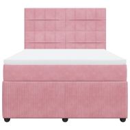 Боксспринг легло с матрак, розово, 160x200 см, кадифе