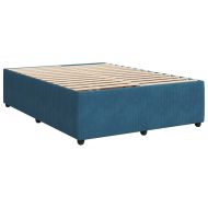 Боксспринг легло с матрак, синьо, 160x200 см, кадифе
