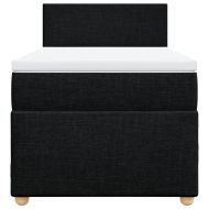 Боксспринг легло с матрак, черен, единично, текстил