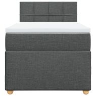 Боксспринг легло с матрак, тъмносиво, единично, плат