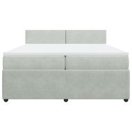 Боксспринг легло с матрак, светлосиво, 200x200 см, кадифе