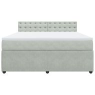 Боксспринг легло с матрак, светлосиво, 180x200 см, кадифе