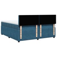 Боксспринг легло с матрак, синьо, 180x200 см, кадифе