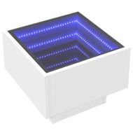 Нощна масичка с Infinity LED бяла 40x40x30 см