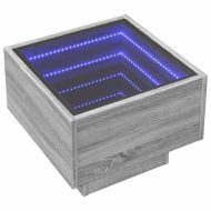 Нощна масичка с Infinity LED, сив сонома, 40x40x30 см