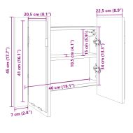 LED огледален шкаф, дъб сонома, 60x12x45 см, инженерно дърво