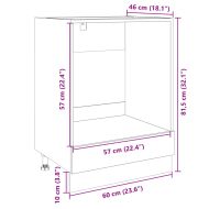 Шкаф за фурна, дъб сонома, 60x46x81,5 см, инженерно дърво