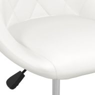 Трапезни столове, 6 бр, бели, изкуствена кожа