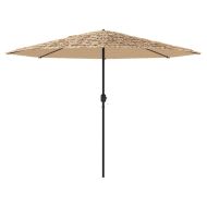 Градински чадър със стоманен прът, кафяв 324x324x247 см