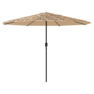 Градински чадър със стоманен прът, кафяв 324x324x247 см