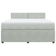 Боксспринг легло с матрак, светлосиво, 180x200 см, кадифе