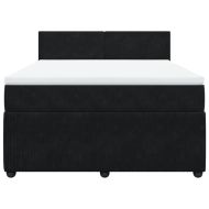 Боксспринг легло с матрак, черно, 160x200 см, кадифе