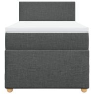 Боксспринг легло с матрак, тъмносиво, 100x200 см, плат