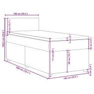 Боксспринг легло с матрак, тъмносиво, 100x200 см, плат