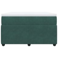 Боксспринг легло с матрак, тъмнозелено, 120x200 см, кадифе