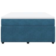 Боксспринг легло с матрак, тъмносиня, 140x190 см, кадифе