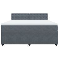 Боксспринг легло с матрак, тъмносиво, 180x200 см, кадифе