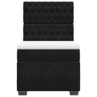 Боксспринг легло с матрак, черно, 90x200 см, кадифе
