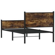 Метална рамка за легло, без матрак, опушен дъб, 80x200 см