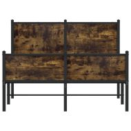 Метална рамка за легло, без матрак, опушен дъб, 120x200 см