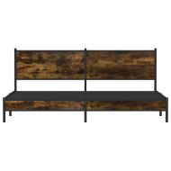 Метална рамка за легло, без матрак, опушен дъб, 193x203 см