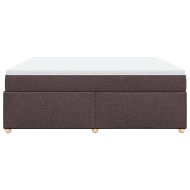 Боксспринг легло с матрак, тъмнокафяво, 200x200 см, плат