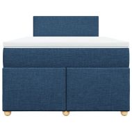 Боксспринг легло с матрак, синьо, 120x200 см, плат