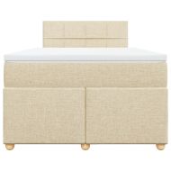 Боксспринг легло с матрак, кремаво, 120x200 см, плат