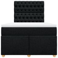 Боксспринг легло с матрак, черно, 120x200 см, плат