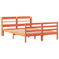 Рамка за легло без матрак, восъчнокафяв, 140x190 см, бор масив