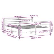 Рамка за легло без матрак, бял, 200x200 см, бор масив