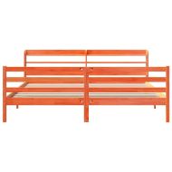 Рамка за легло без матрак, восъчнокафяв, 200x200 см, бор масив