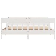 Рамка за легло без матрак, бял, 200x200 см, бор масив