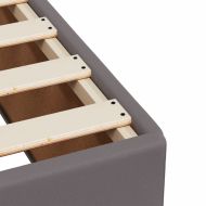 Боксспринг легло с матрак, сиво, 180x200 см, изкуствена кожа