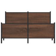 Метална рамка за легло, без матрак, кафяв дъб, 140x200 см