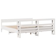 Рамка за легло без матрак, бял, 200x200 см, бор масив