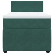 Боксспринг легло с матрак, тъмнозелено, 90x200 см, кадифе