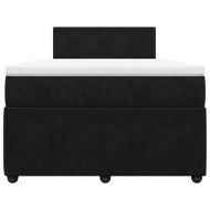 Боксспринг легло с матрак, черно, 120x190 см, кадифе