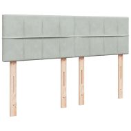 Боксспринг легло с матрак, светлосиво, 140x200 см, кадифе