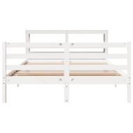 Рамка за легло без матрак, бял, 140x190 см, бор масив
